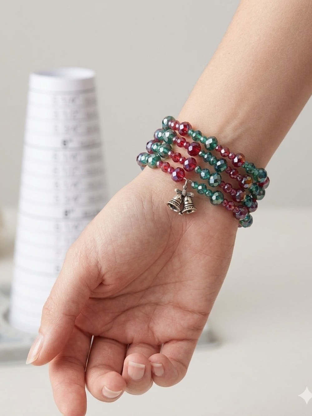Memory Wire Red & Green Bracelet